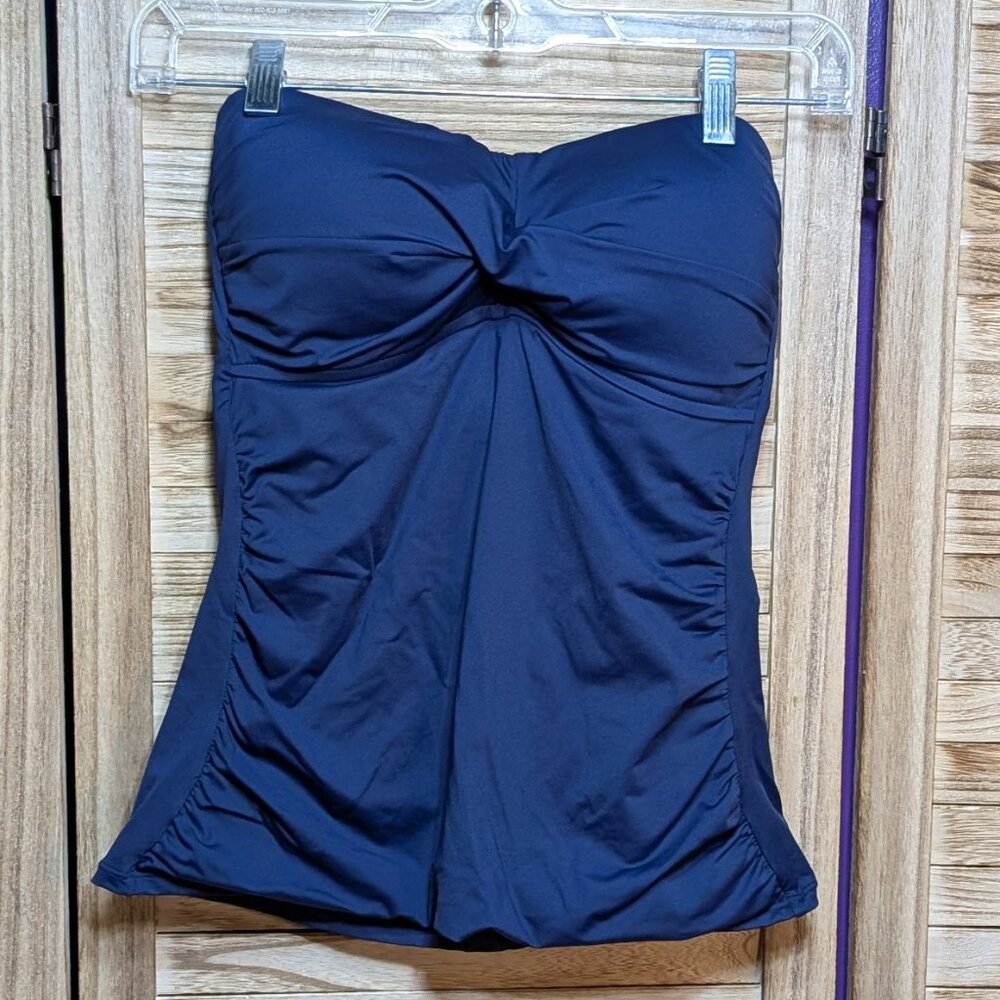 Anne Cole Tankini Navy Strapless Swim Top Size Medium - Picture 1 of 11